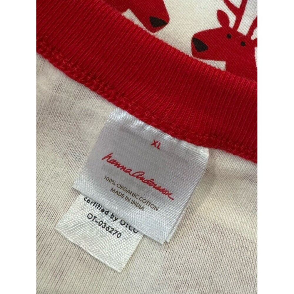 Hanna Andersson Women's Organic Cotton Pajama Top Size XL Dear Deer Christmas - Picture 4 of 5